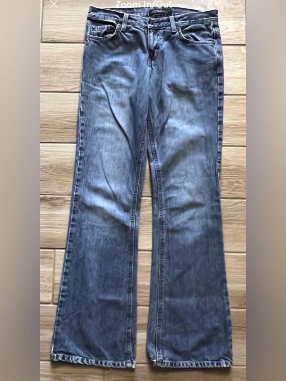 American Eagle Artist Jeans Size 4R Blue Bootcut Cotton Blend Rise Boho Y2K - Picture 2 of 10